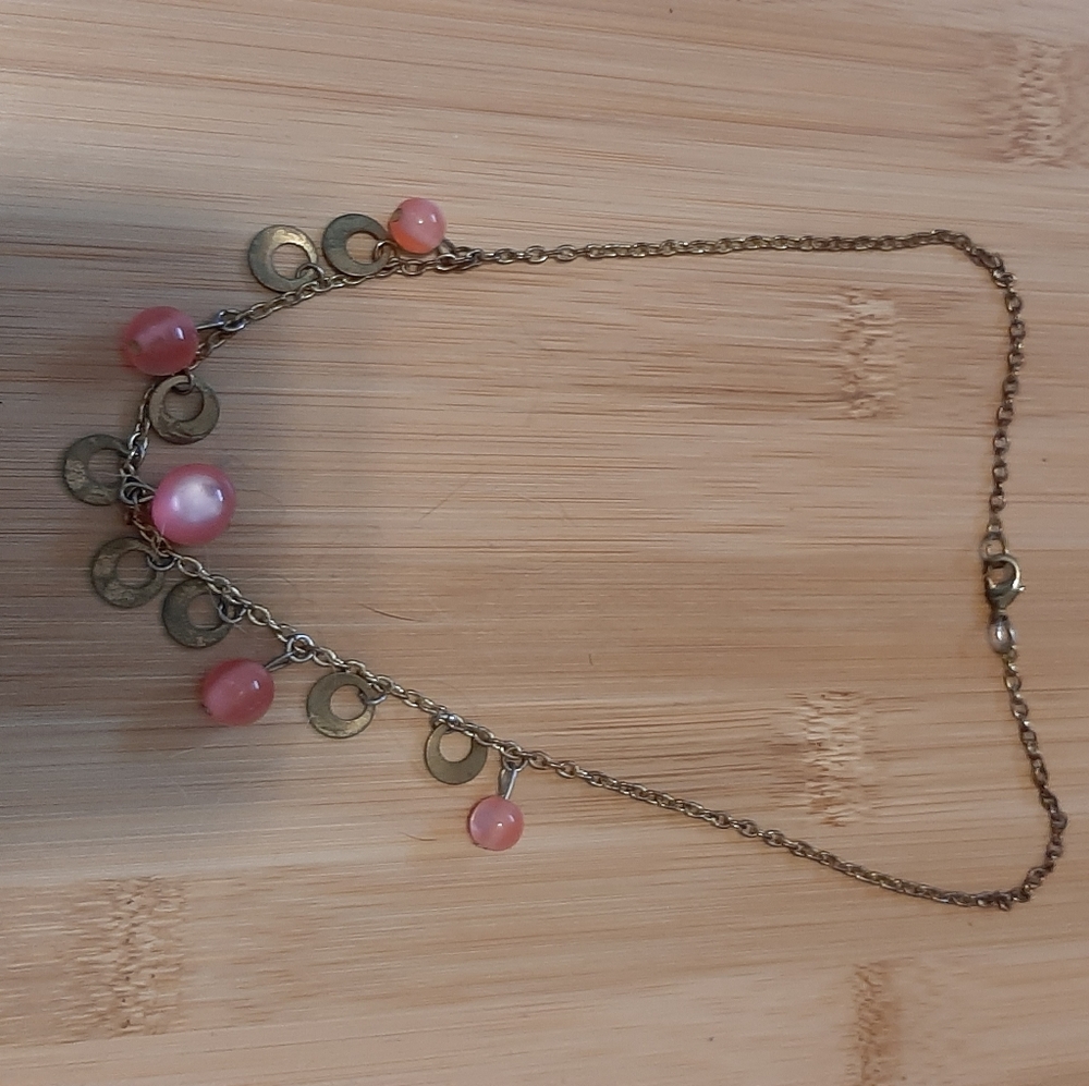 Pink and gold necklace